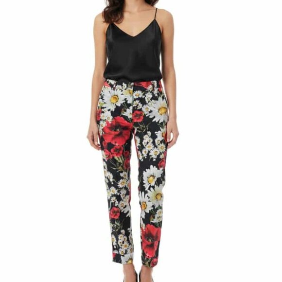 Dolce & Gabbana Daisy Poppy Print Straight Leg Pants SS 2013 Size IT 36 US 6 - Picture 1 of 14